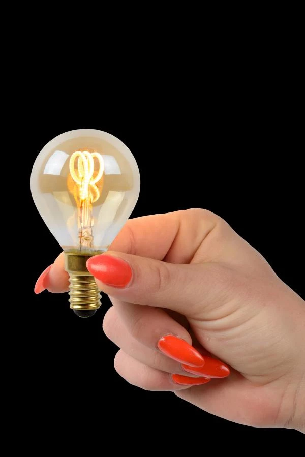 Lucide P45 - Filament bulb - Ø 4,5 cm - LED Dim. - E14 - 1x3W 2200K - Amber - ambiance 2